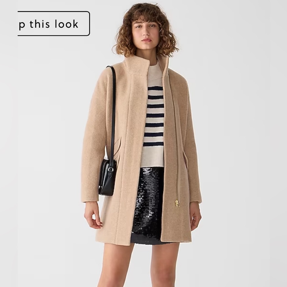 JCrew zip up LIGHT GREY wool blend coat